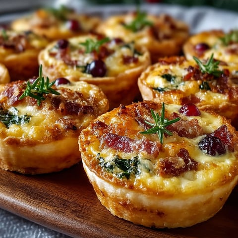 Mini quiches lorraines festives.