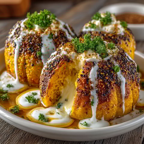 A plate of food with a dome d'hiver dessert.