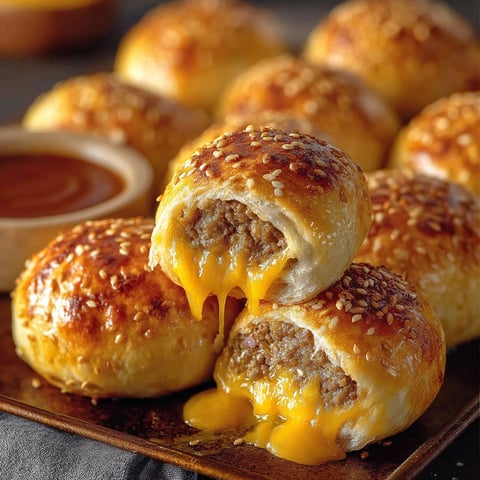 A plate of Big Macs with cheese.