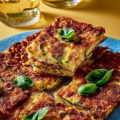 A slice of scarpaccia with greens on top.