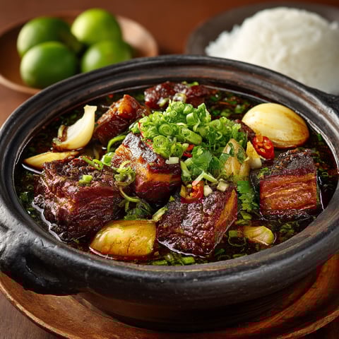A bowl of Gaeng Hang Lay – Curry thaï de porc.