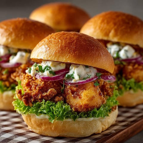 Four mini burgers with lettuce and blue cheese.