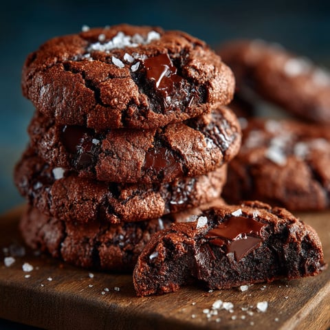 Chocolate cookies with chocolate drizzle.