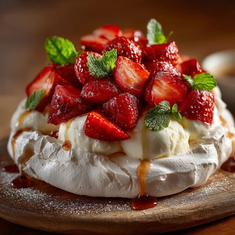 A dessert with strawberries and whipped cream.
