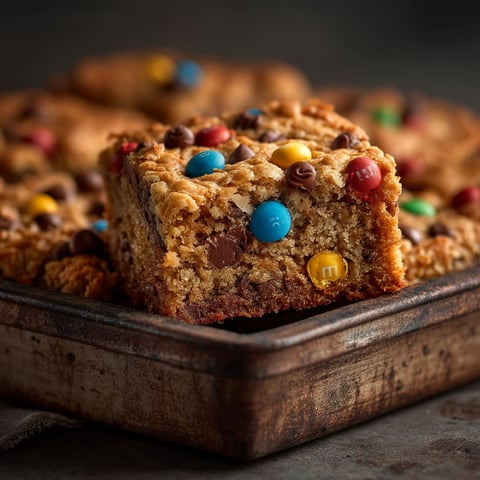 A pan of cookies with chocolate chips and M&M's.
