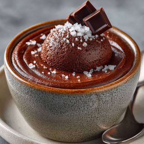 A cup of mousse au chocolat maison.