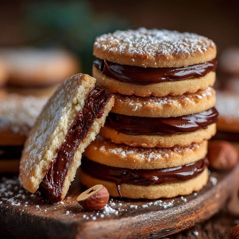 Biscuits fourrés à la pâte à tartiner.