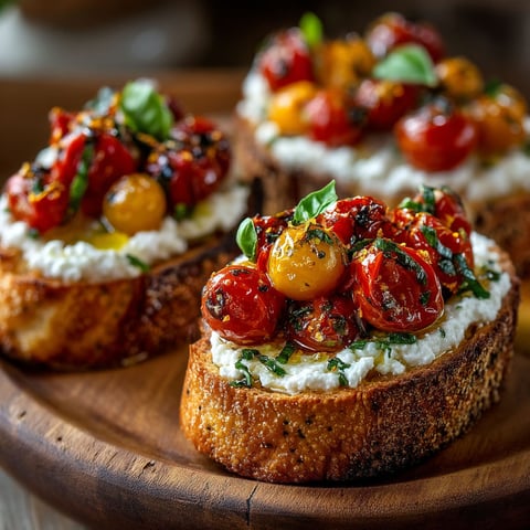 Toast with ricotta and tomatoes.
