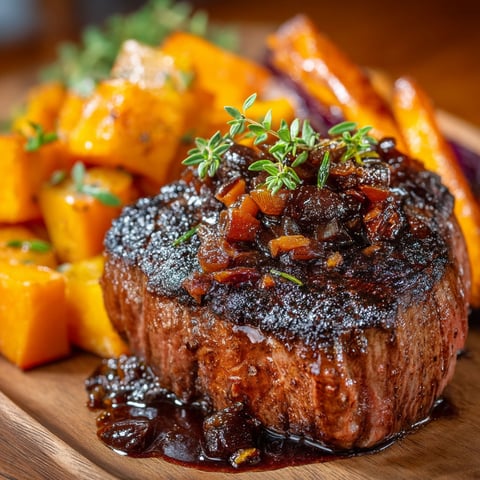 A piece of meat with a sauce on it.