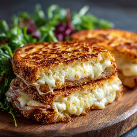 Two grilled cheese sandwiches on a wooden cutting board.