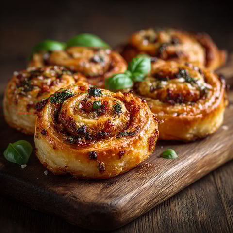 Roulés au pesto rouge.