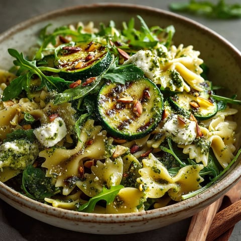 A bowl of pasta salad with vegetables.