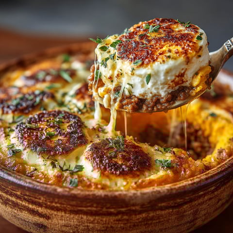 A spoon is in a bowl of food.