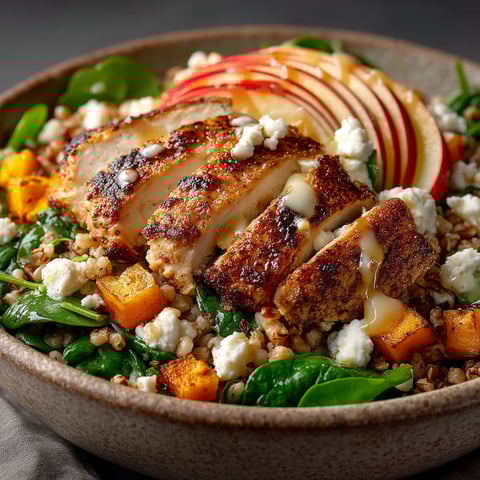 A bowl of food containing chicken, cheese, and vegetables.