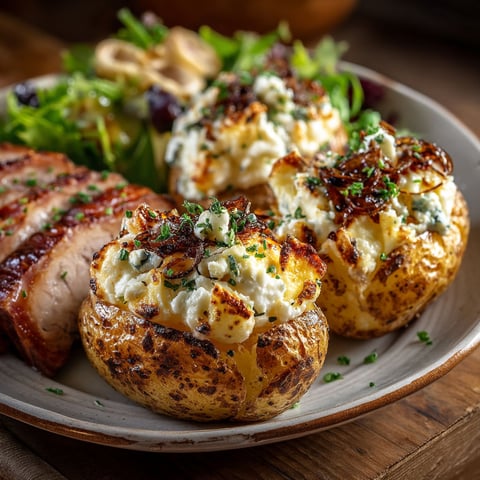 A plate of food with potatoes and meat.