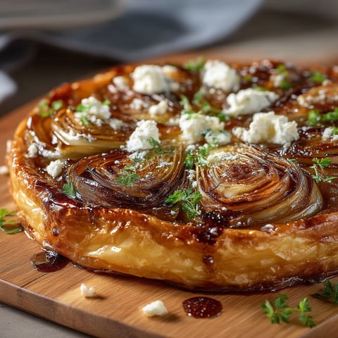A close up of a delicious looking Tarte Tatin.