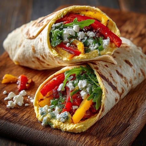 A wrap with vegetables and cheese.