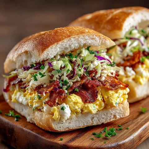 Bacon et œufs dans un sandwich japonais.