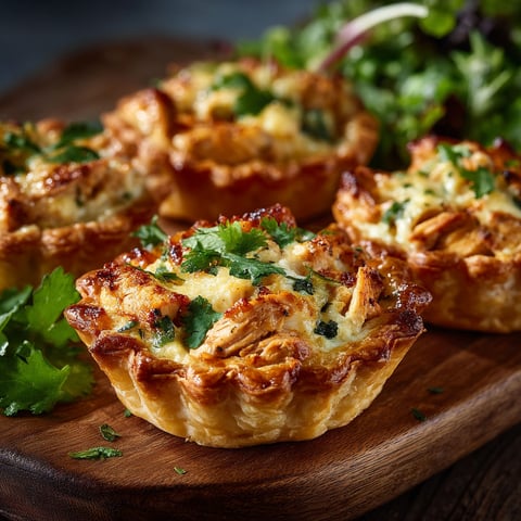 Tartelettes au poulet coco curry & salade.