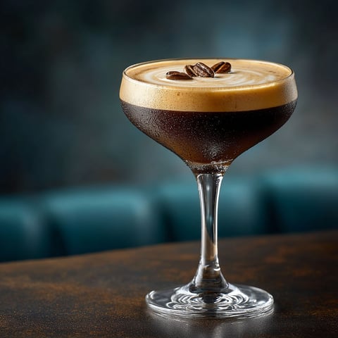 A glass of whisky espresso martini.