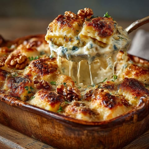 Ma recette de gratin de ravioles du Dauphiné au bleu.