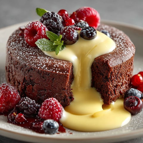 Une recette de gâteau au chocolat avec crème anglaise express.