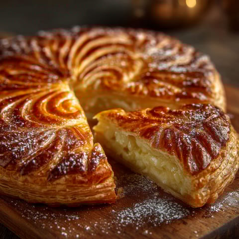 Une galette des rois aux amandes.