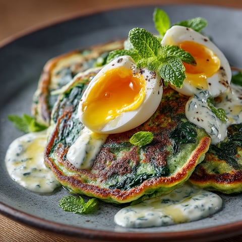 Pancakes with eggs and ricotta.