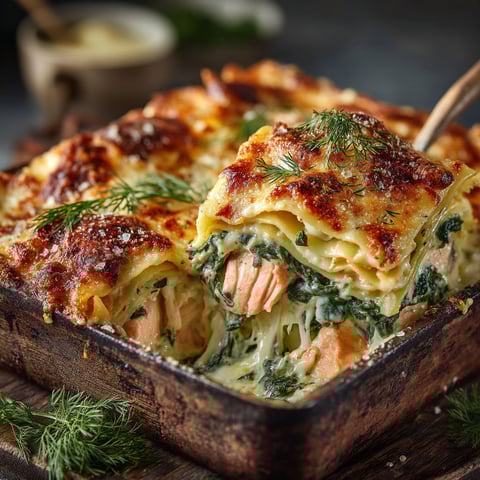 Lasagnes saumon & épinard.