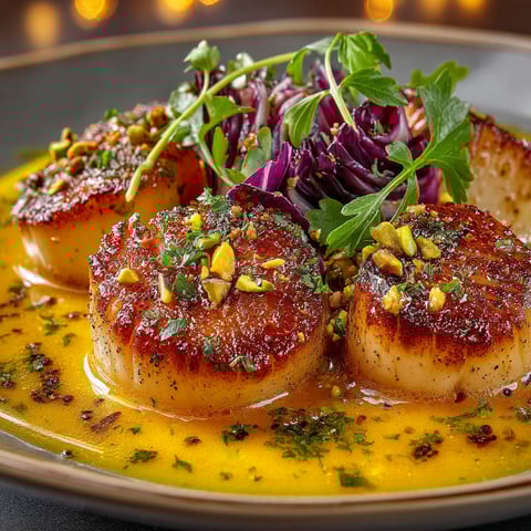 Saint-Jacques et beurre de mandarines.