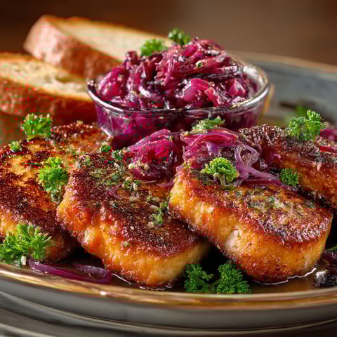 Foie gras et pickles d'oignon rouge.