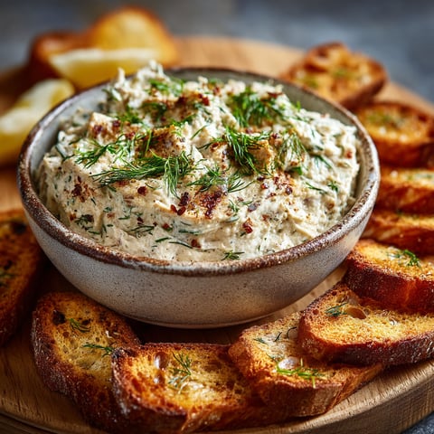 Une assiette de rillettes de maquereau fumé.