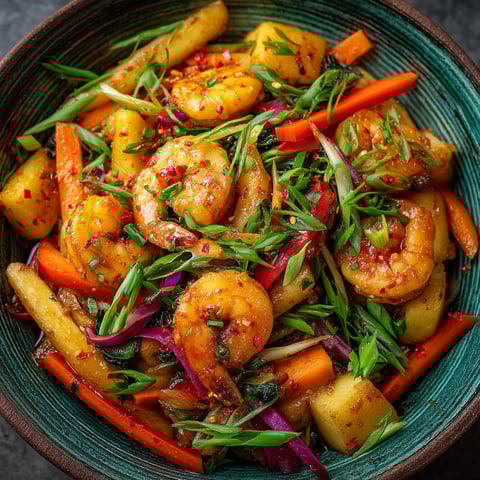 Ma recette de wok de gambas.