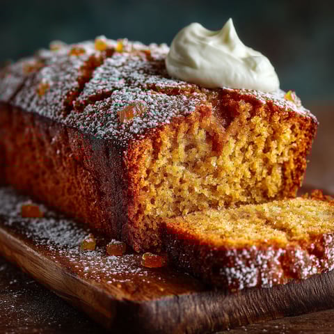 Une portion de ginger cake sur un plateau.