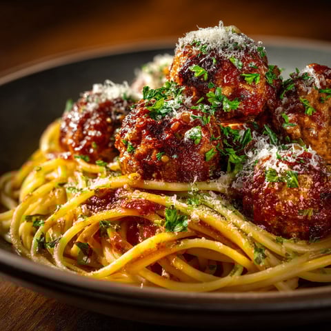 Spaghetti aux boulettes.