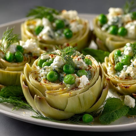 Plate of food with peas and cheese.