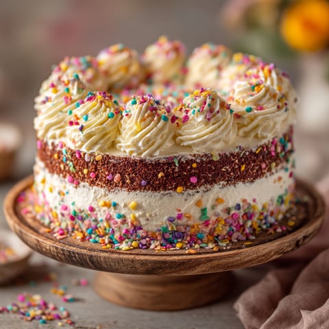 Un gâteau confetti sur un plateau.