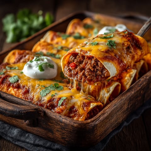 Enchiladas au bœuf.
