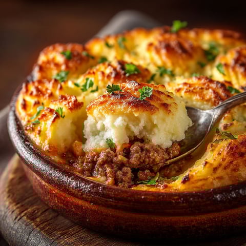 Hachis parmentier de bœuf aux carottes.