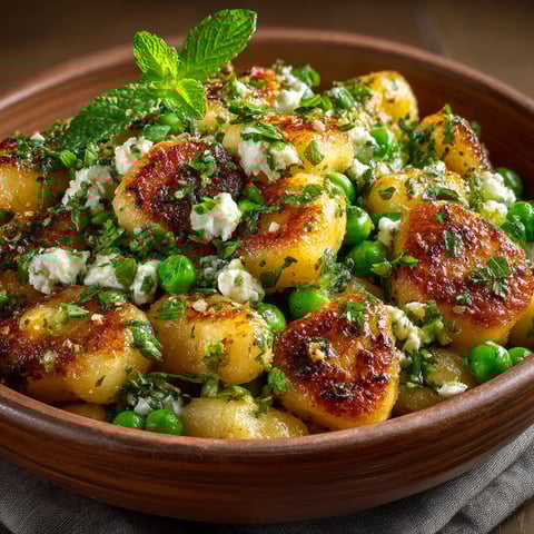 Poêlée de gnocchi aux petits pois.