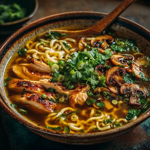 Bouillon de poulet façon Ramen.