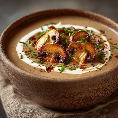 Soup with mushrooms and chestnuts.