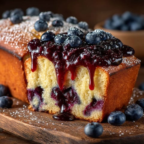 Une portion de gâteau à la myrtille.