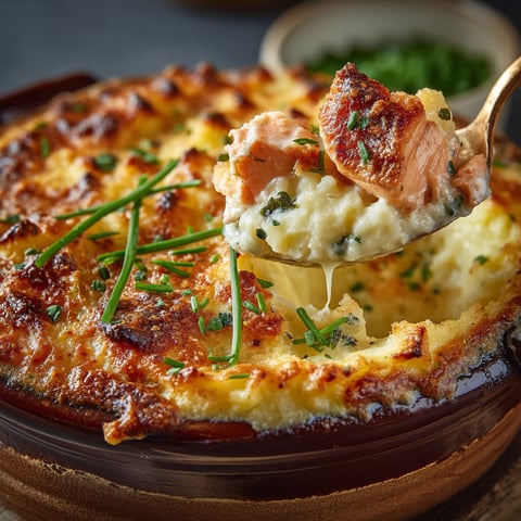 Hachis parmentier saumon & fines herbes.