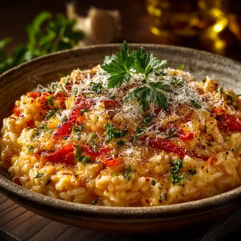 Risotto aux poivrons.