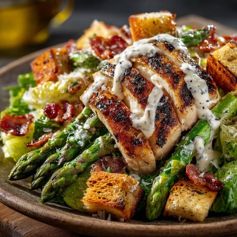 Salade aux asperges façon césar.