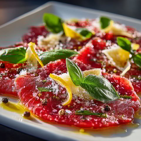Carpaccio de bœuf, citron & parmesan.