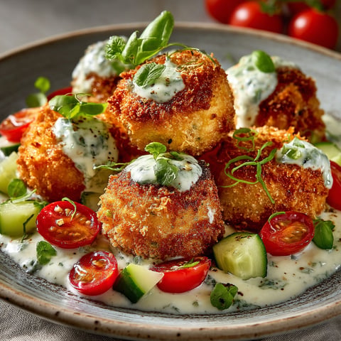 Ravioles croustillantes au air-fryer & crème de feta.