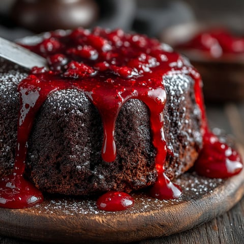 Une tarte au chocolat avec des fruits rouges.