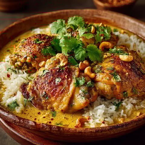 Une assiette de cuisses de poulet dans un curry.